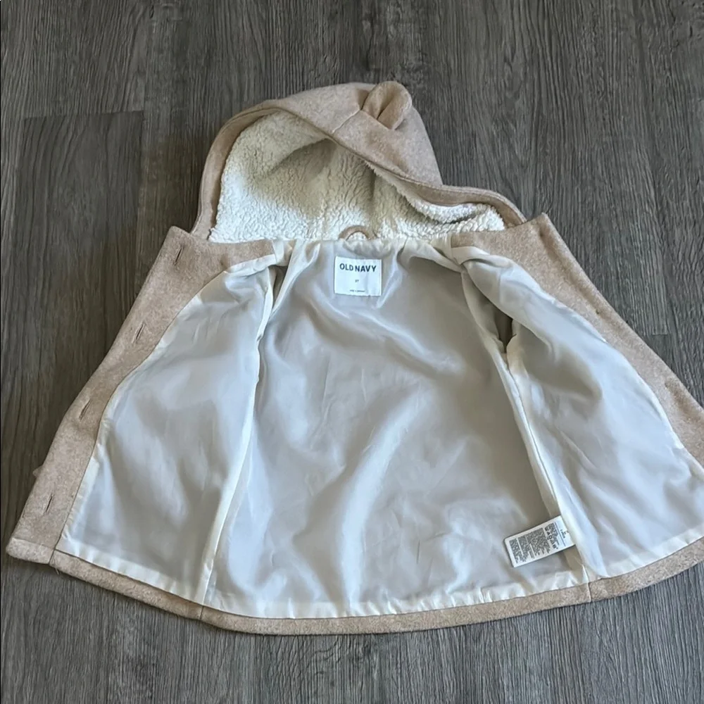 Old Navy Kids Beige Hooded Puffer Jacket